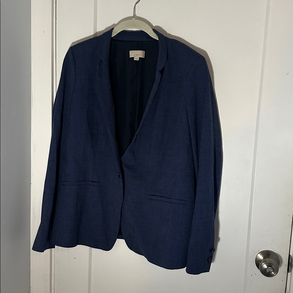 LOFT Textured Blue Blazer